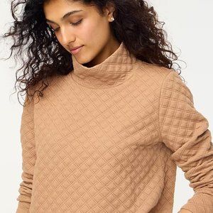 J Crew Factory Size L Camel colored quilted turtleneck top